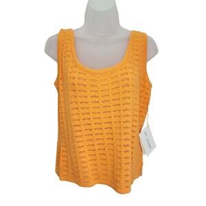 St. John Orange Round Neck Shell Tank Top  Wool Blend Sweater Size Medium